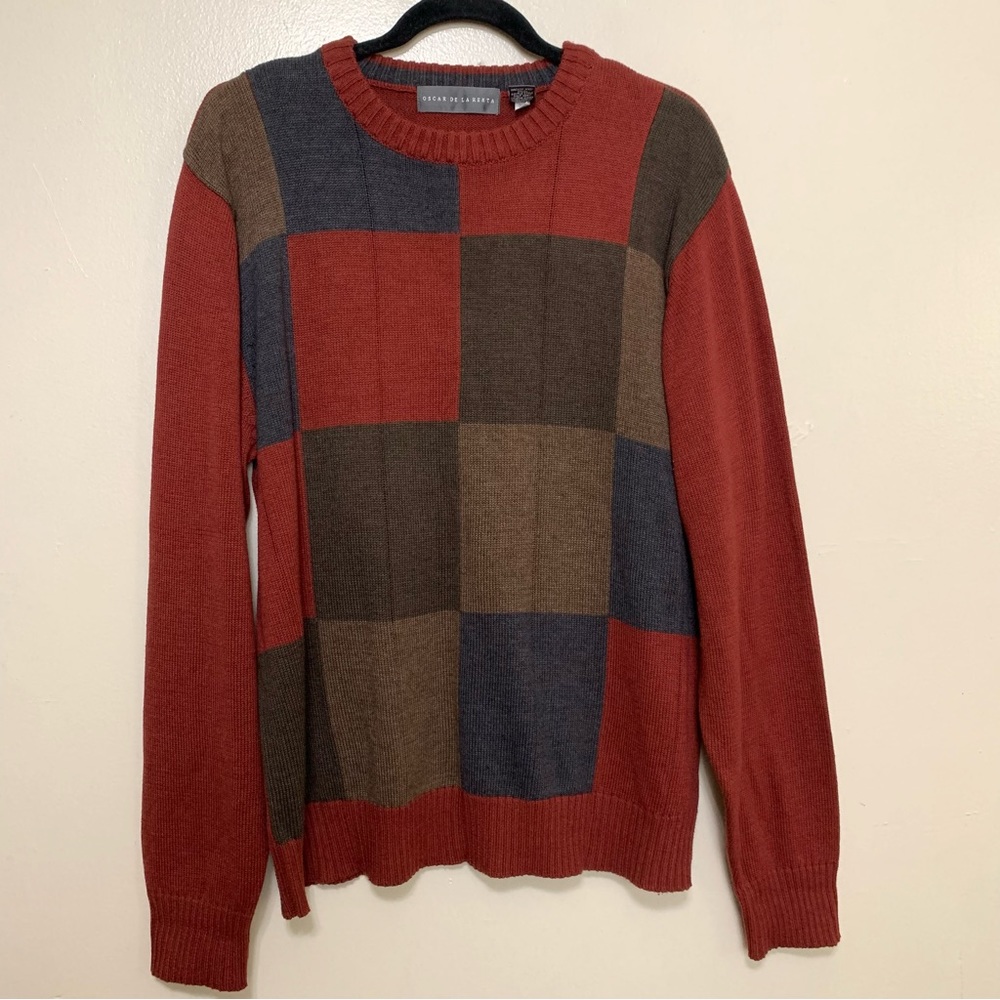Oscar de la Renta checkered sweater size XL